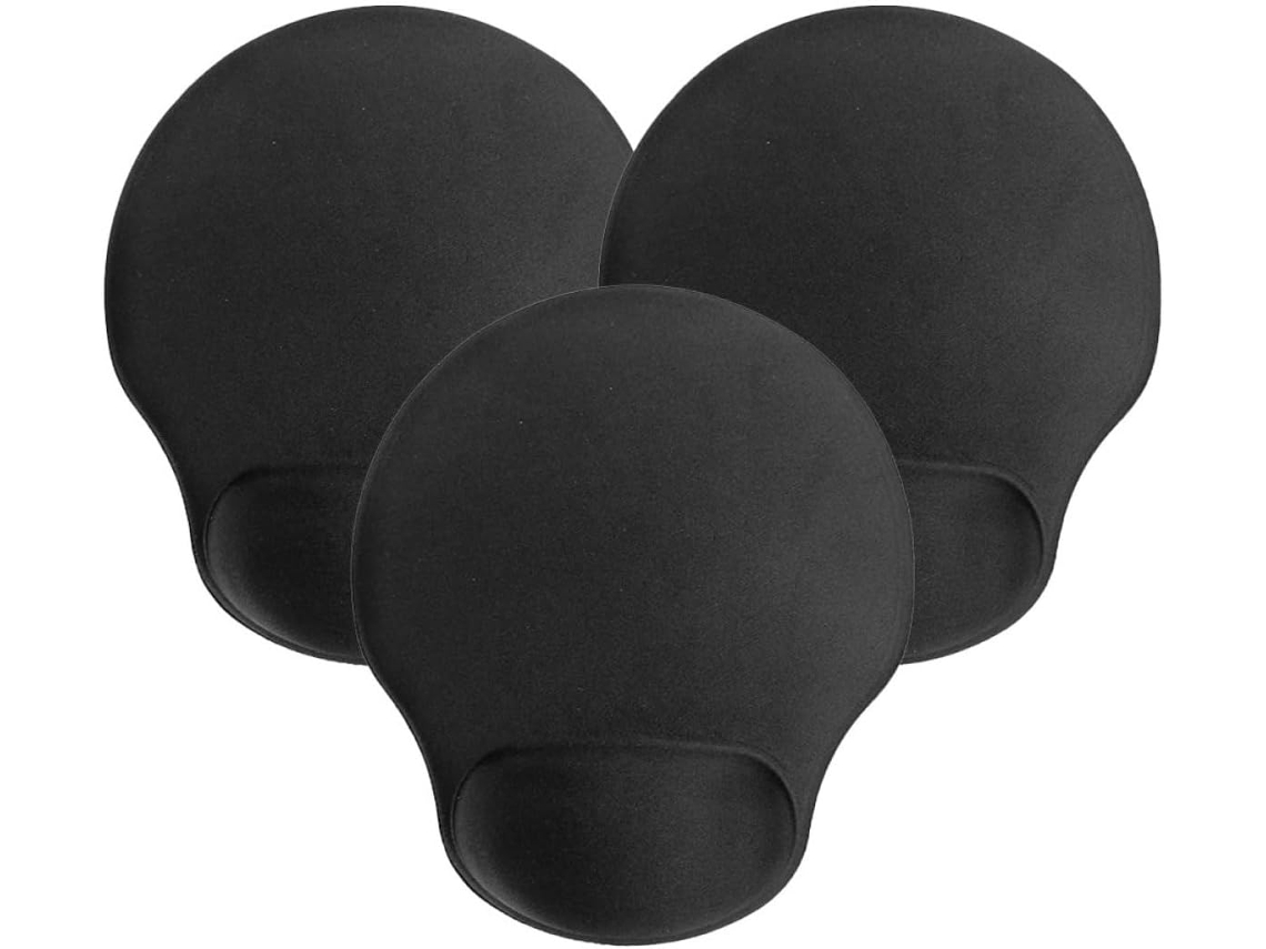 Mousepad Ergonômico Com Apoio De Pulso Confortável Em Espuma Viscoelástica, Pacote Com 3 Peças