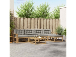 Vidaxl Conjunto De Sofás Para Exterior 6 Unid. Branco E Cinzento-claro