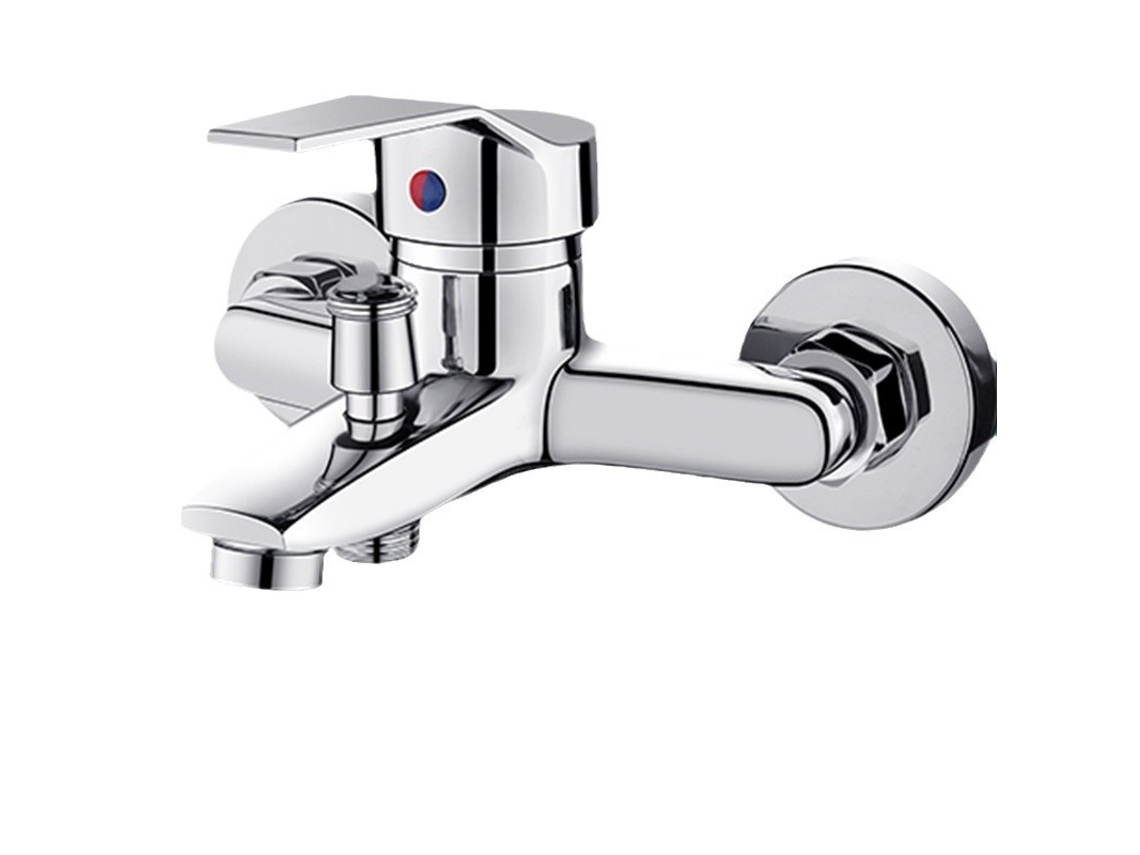 Torneira de Banheiro de Alça Única em Aço Inoxidável Acabamento Cromado Filtro de Água Quente e Fria Al 10, 5x D 13, 5 Cm MDUG
