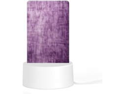 Luminária noturna de LED em acrílico com plugue e base de plástico reciclado, com estampa clássica de linha vermelha.