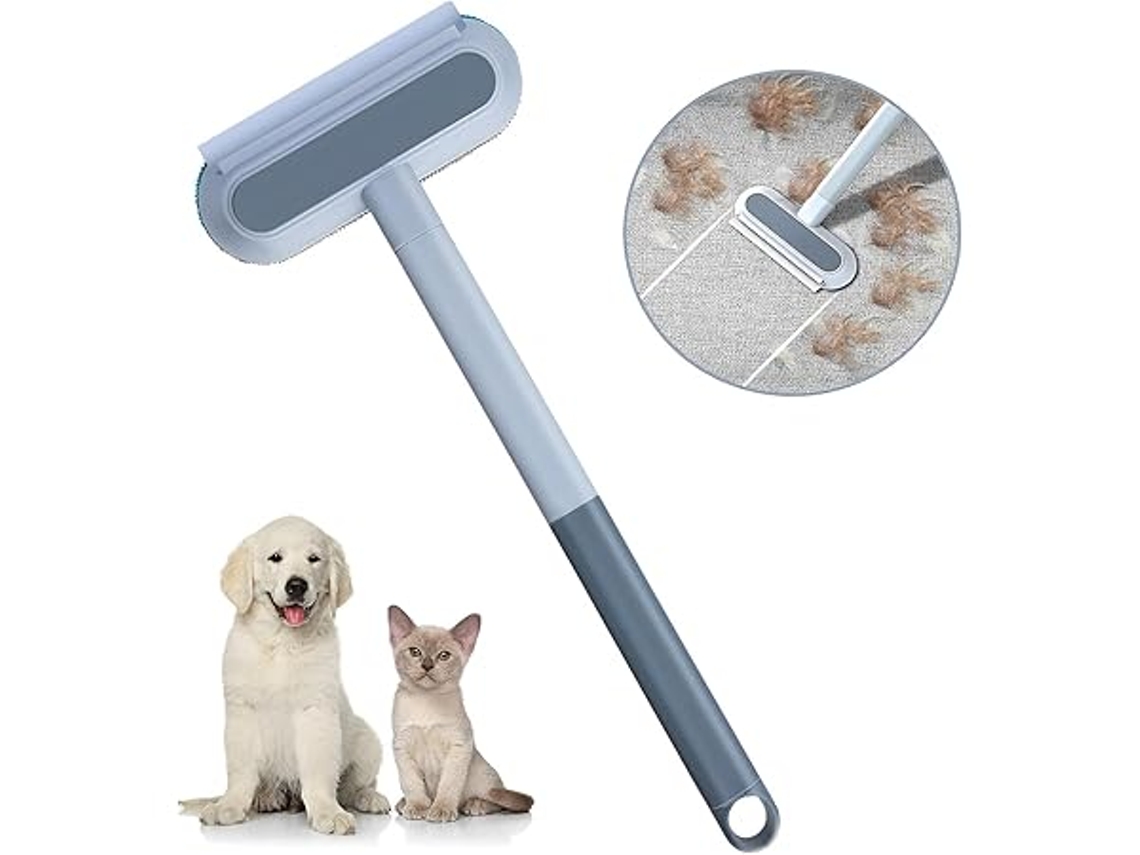 Limpador de Pelos de Animais Estimação, Multifuncional, com Cabo Longo e Rolo Adesivo, Adequado para Gato Cão, Ergonômico, Uso Diário STELASPLEN