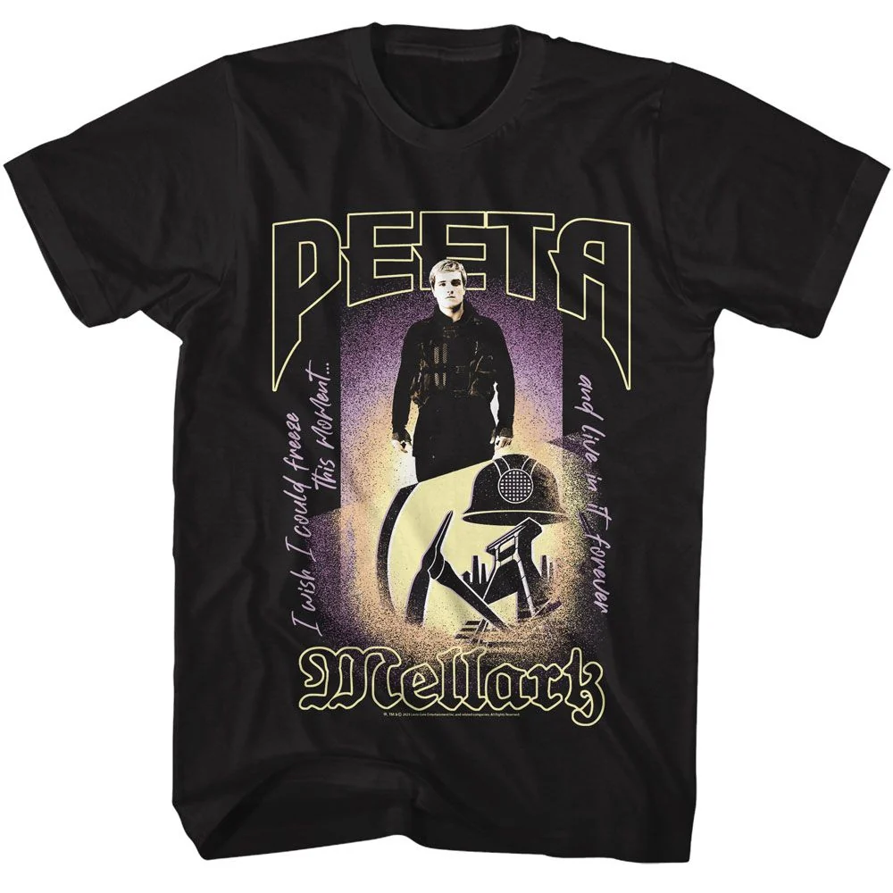 Rockinstone Hunger Games Movie Peeta Mellark Black Adult T-shirt Size:m