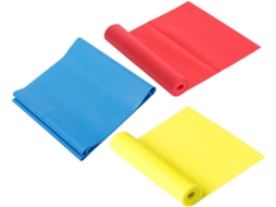Conjunto De 3 Faixas Elásticas Resistência Para Ioga, Feitas Látex Natural Ecológico, Com Dimensões 1500x150x0