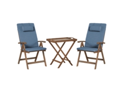 Conjunto Bistro Beliani Amantea Premium De Madeira De Acácia Azul 68x45x73