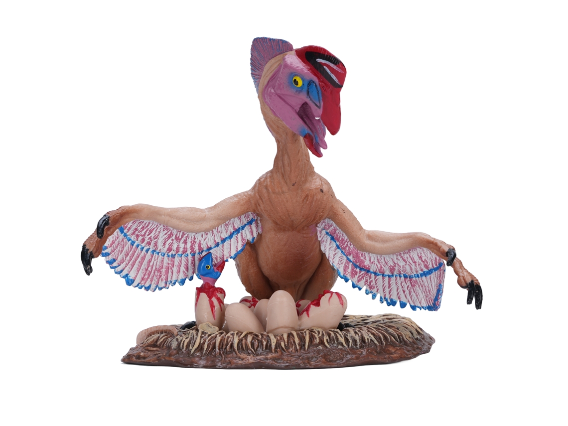 Primerox brinquedo de Dinossauro Oviraptor Realístico Figura Detalhada Modelo Educativo Rosa para Crianças