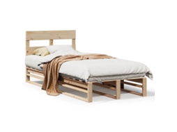 Bed Frame, Bed Frames Vidaxl Marrom Madeira De Pinho (100 X 200 Cm)