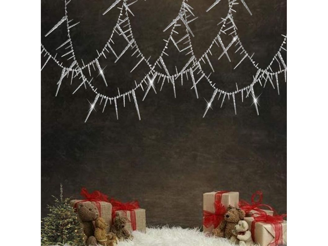 Guirnaldas De Hielos 3d Plateadas Para Decoração De Natal Ano Novo Festa De Inverno