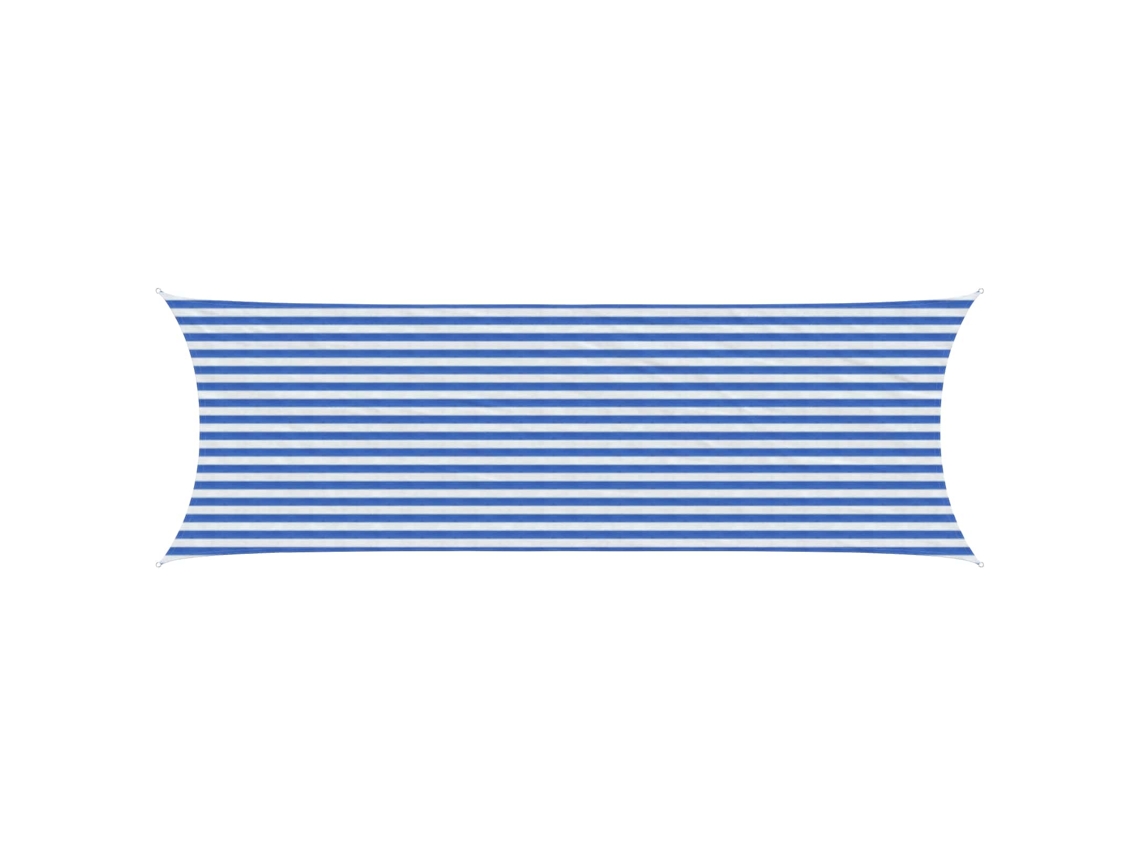 Vidaxl Vela De Sombra 2 X 6 M Hdpe Retangular Azul E Branco