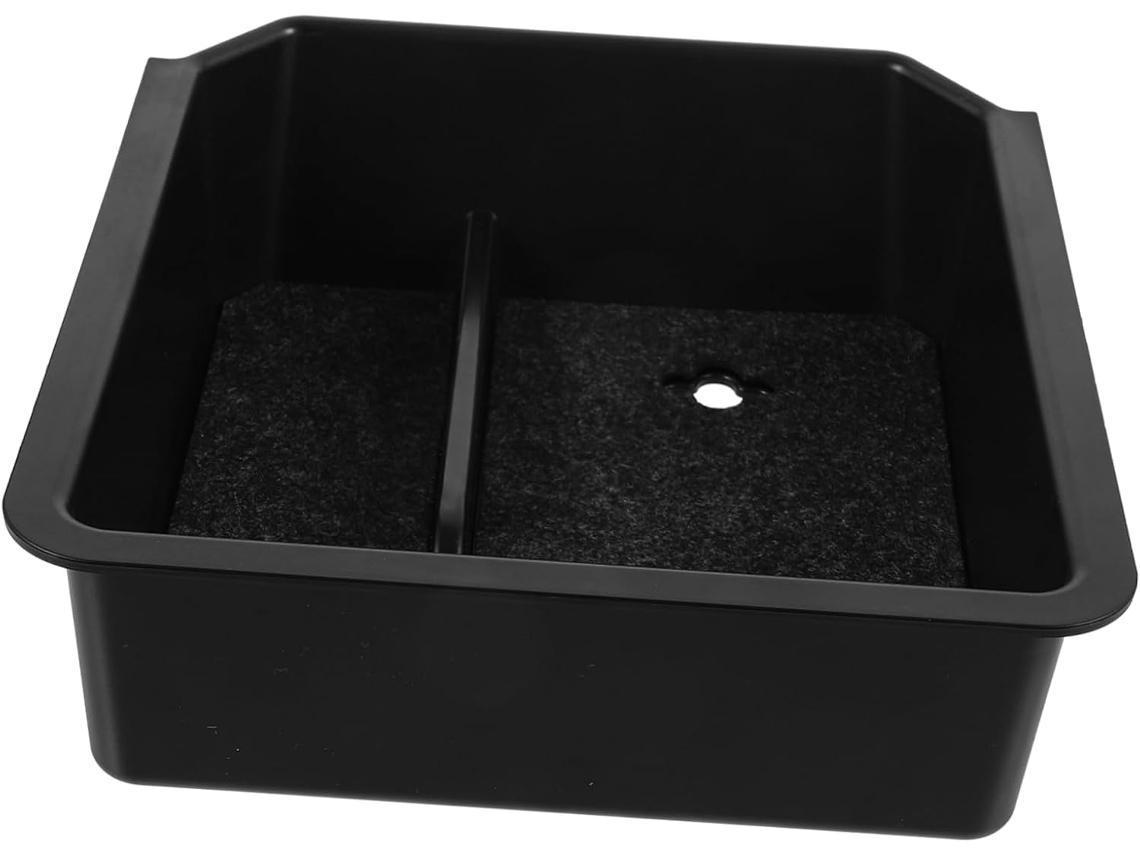 Organizador De Console Central E De Carro Em Plástico, Útil, Com Feltro Preto.