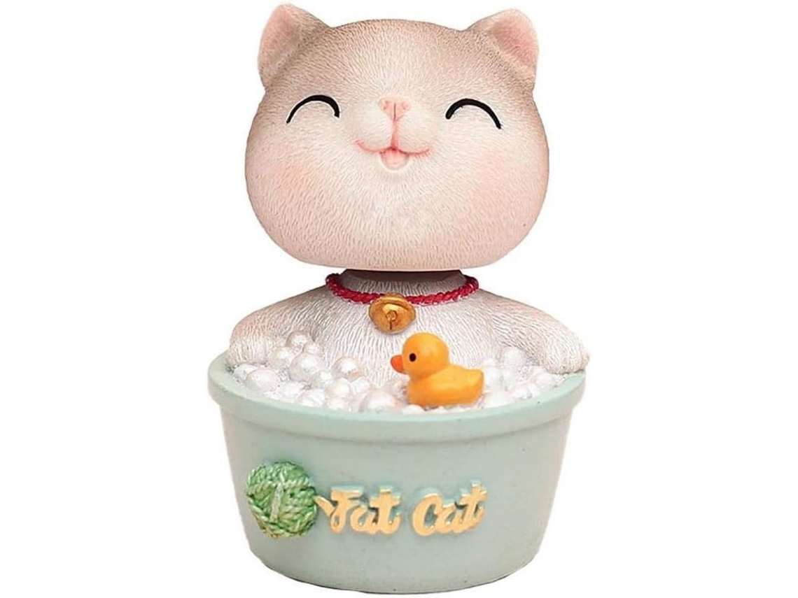 Muñeco Gatito Com Cabeça Móvel De Resina Para Decoração De Interior De Carro, Presente Criativo Com Forma Bonita
