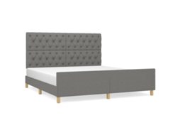 Bed Frame With Headboard, Bed Frames With Headboards Vidaxl Cinzeto Tecido (160 X 200 Cm)