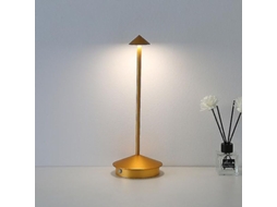 Lâmpada De Mesa Recarregável Led Touch 3 Níveis De Brilho 3000-6500k Ra90 Para Sala De Estar Restaurante Oro