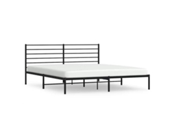 Estrutura de Cama com Cabeceira Metal Preto MAISON EXCLUSIVE 183x213 cm
