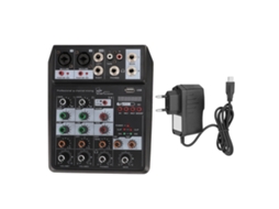 Mesa de Mistura de Som Profissional 4 Canais com Placa de Áudio Bt para Gravação e Streaming Eu