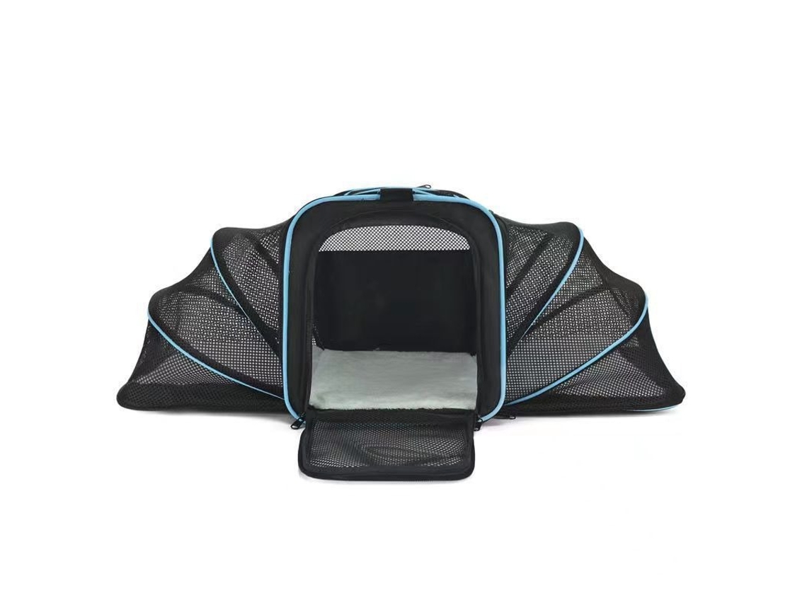Bolsa de Viagem para Animais de Estimação, Dupla Expansão, Impermeável, em Tecido Oxford 600d, nas Cores Preto e Azul PANOONA
