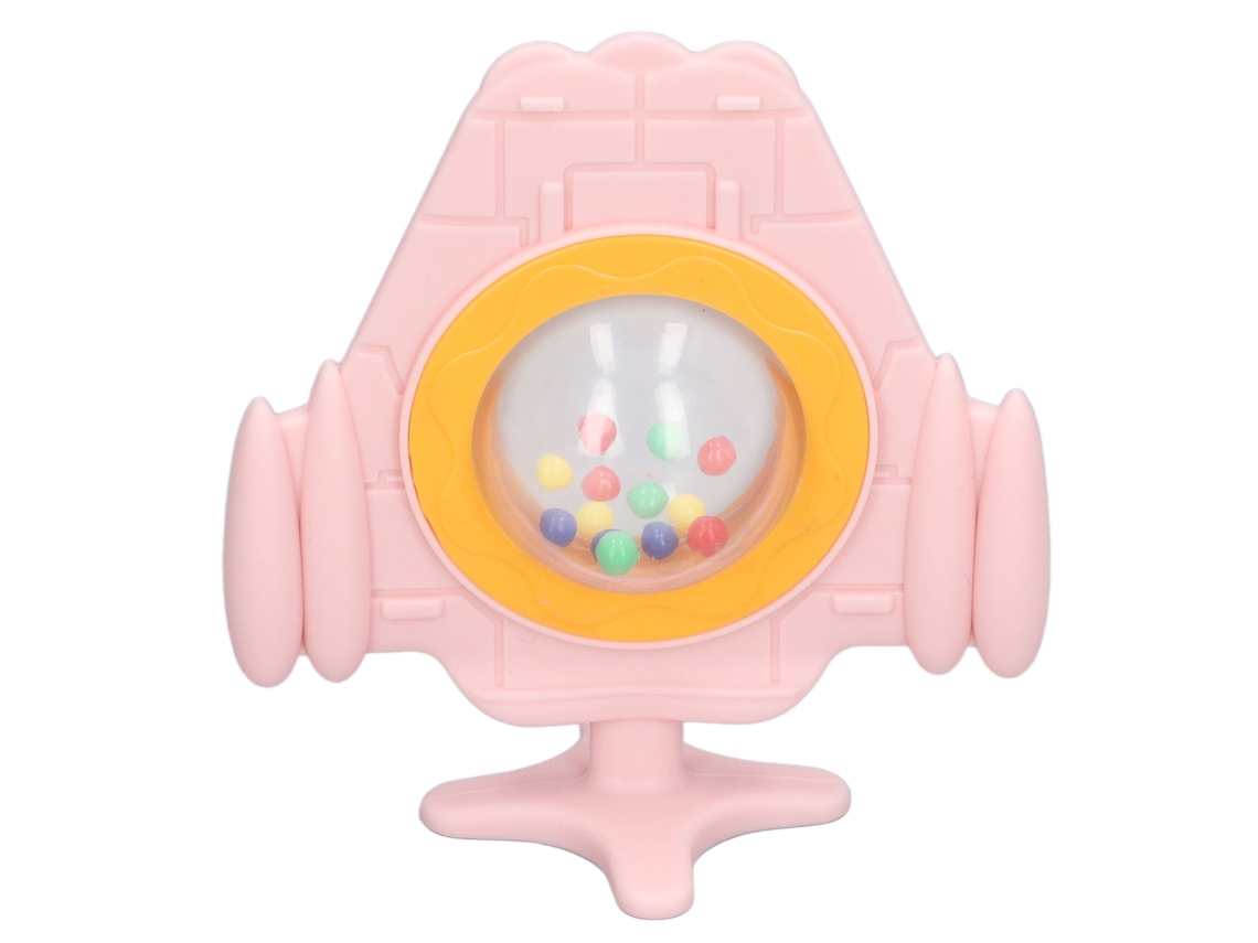 Primerox chupeta de Silicone para Bebê com Contas Coloridas e Caixa de Armazenamento Rosa (avião)