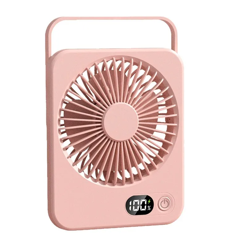 (rosa) Ventilador De Mesa Portátil, Mini Ventilador De Mão, Ventilador De Mesa Silencioso Com Indicador De Bateria