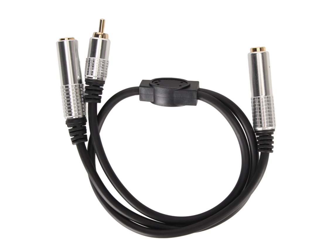 Cabo Divisor RCA 6,35mm ouro, 0,5m, microfone e alto-falante AQUAFORGE