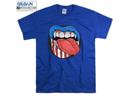 T-shirt Rockinstone American Lips And Tongue Artsy Usa（l）