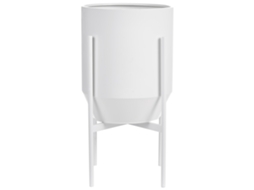 Maceta Con Patas Beliani Hybridum De Hierro Blanco 33x33x62