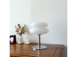 Luminária de mesa Cosiki em formato ovo de vidro com economia de energia, luz suave para quarto, luminária de mesa suave