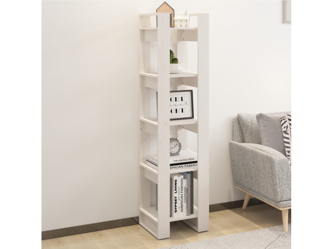 Vidaxl Estante/divisória 41x35x160 Cm Pinho Maciço Branco