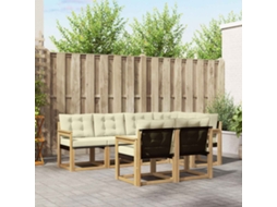 Vidaxl Conjunto De Sofás Para Exterior 7 Unid. Branco E Creme
