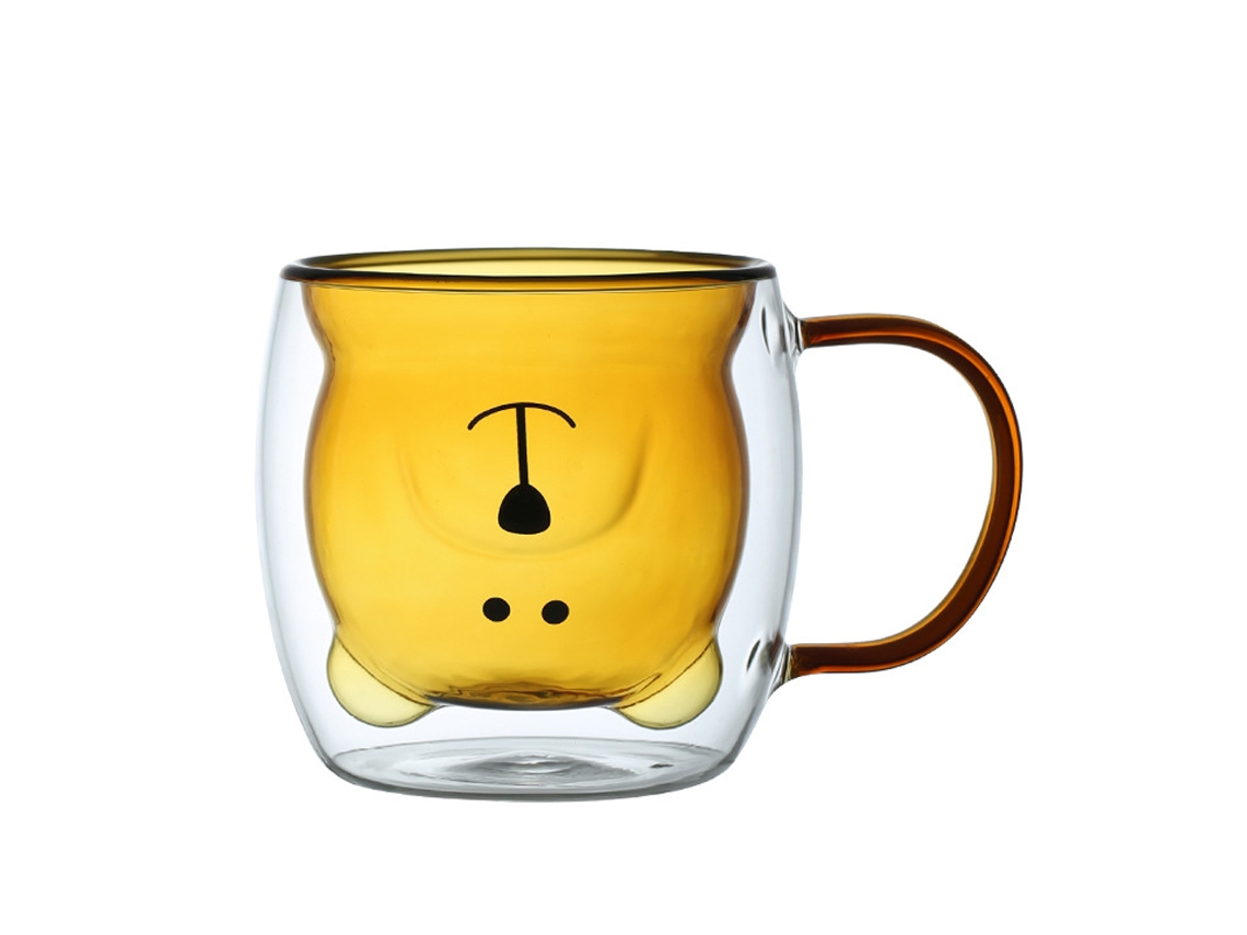Chávena de Urso Xícara de Chá Ou Café com Cabo 250Ml Copo Duplo Isolante Ideal para Presentes de Aniversário Ou Dia dos Namorados. NEVEANCE