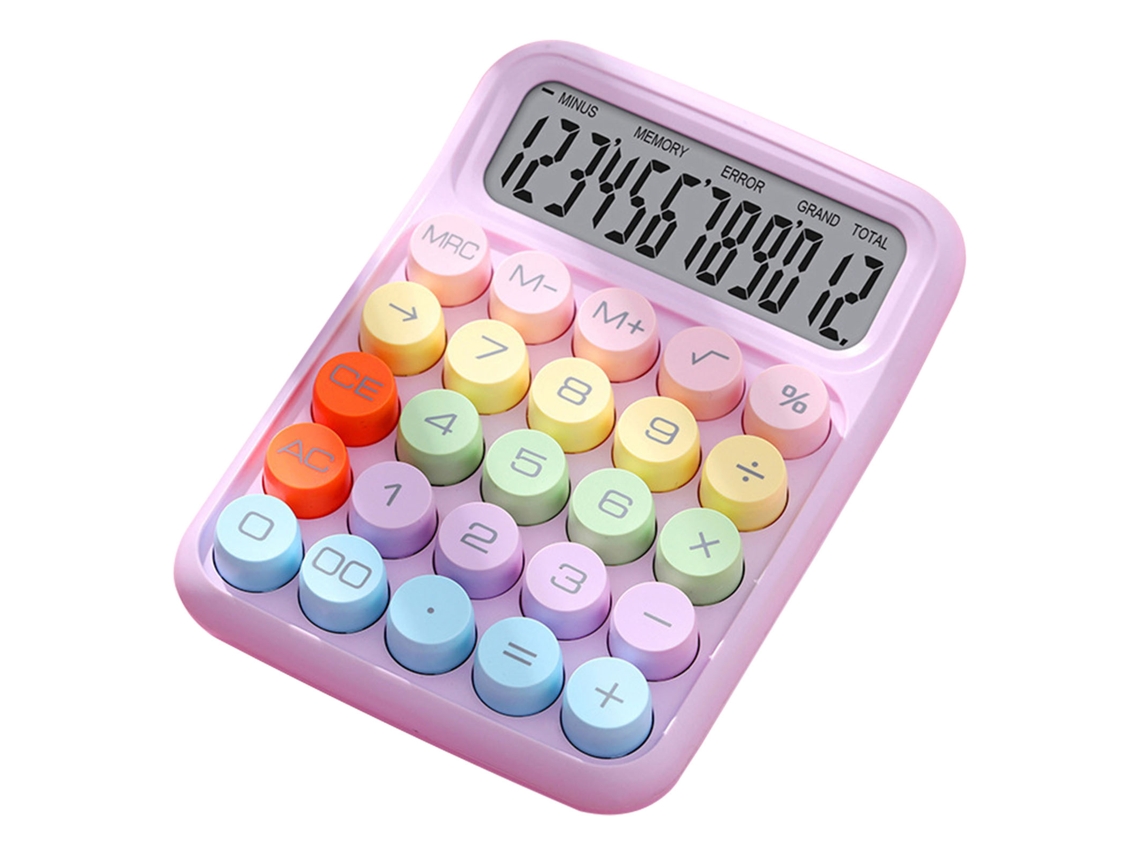 Calculadora Mecânica Com Teclado Colorido Para Lar, Escola E Escritório Roxo