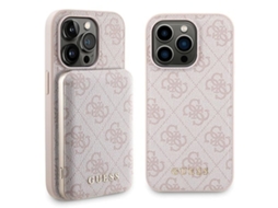 Capa Logótipo para iPhone 14 Pro GUESS Rígida Rosa