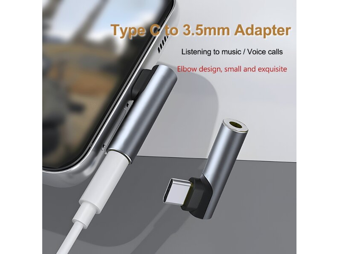 Adaptador Usb C Para Conector De Fone De Ouvido De 3,5 Mm, Design Cotovelovayotoy