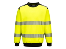 Moletom Pw3 De Alta Visibilidade Com Gola Redonda Vermelho E Preto / Gg