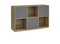 Aparador Trömi Com 3 Portas 75x120x30 Cm Aspeto Carvalho/cinzento en.casa