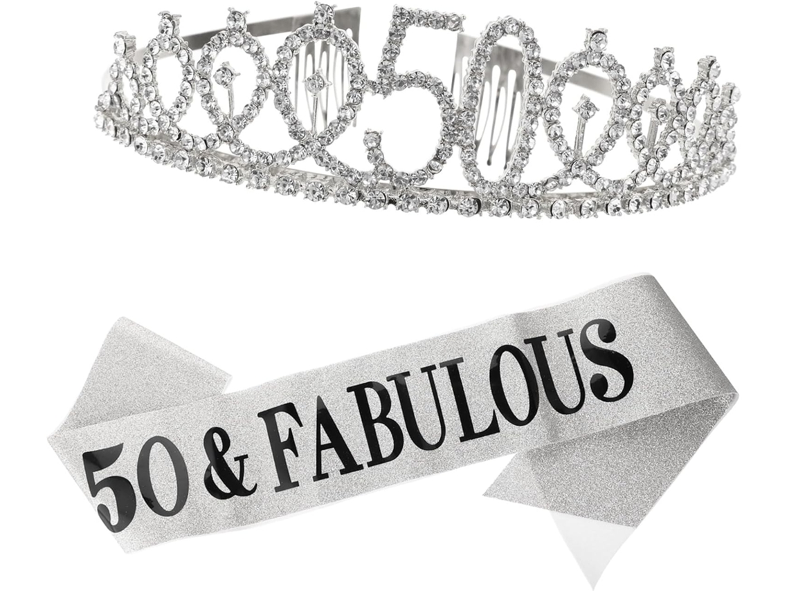 Conjunto De 2 Tiaras Coroa De Cristal Com 50 Tiras Para Aniversário, Casamento E Festa - Faixa De Cabelo Feliz