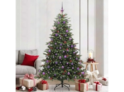 Vidaxl Árvore De Natal Artificial Verde 210 Cm Pvc, Metal E Plástico