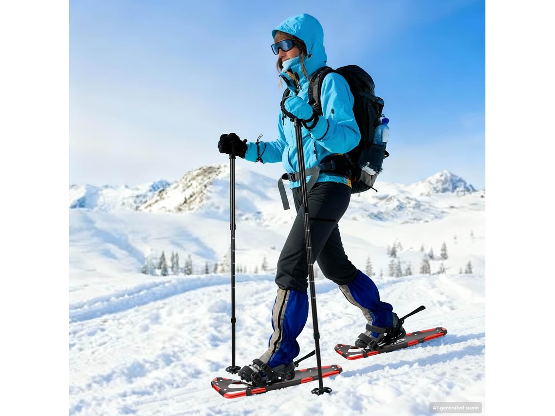 Vidaxl Raquetes De Neve 3 Em 1 Vermelho E Preto 78,5 X 22 Cm