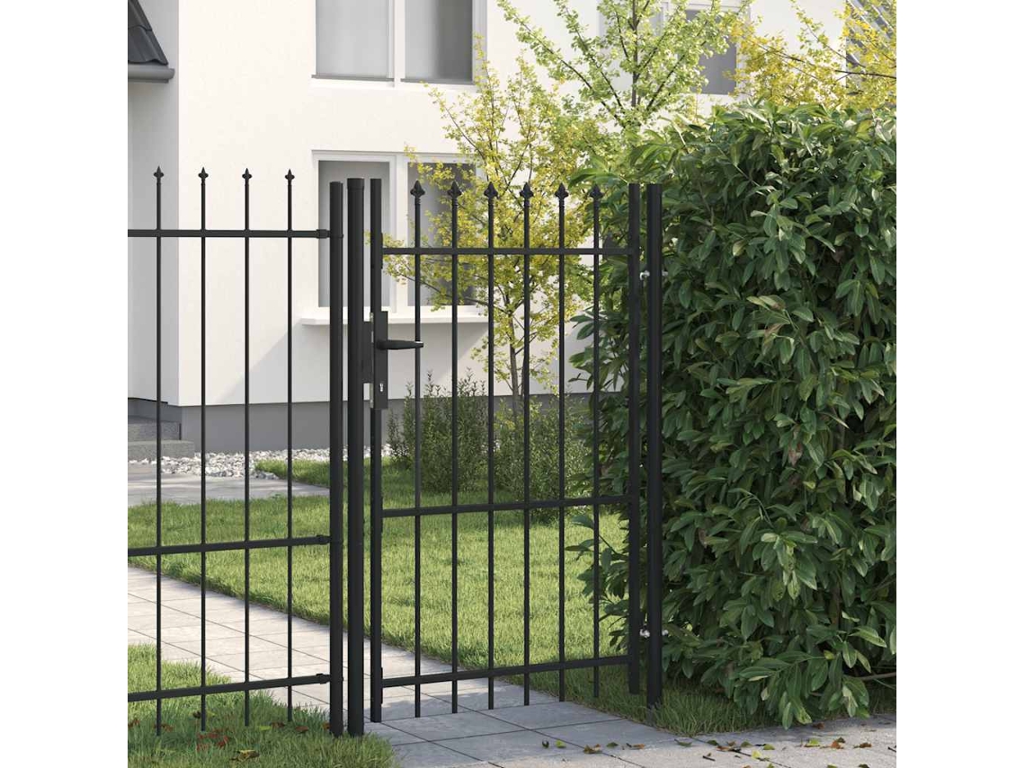 Vidaxl Portão De Cerca Boxtel Porta Única Com Ponta De Aço 1x1,5 M Preto