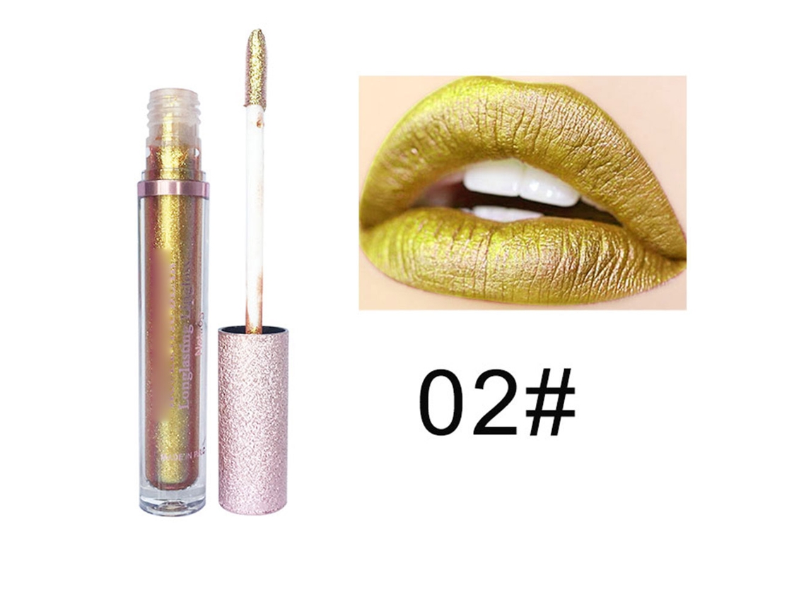 Gloss labial cosmético, gloss labial líquido hidratante de longa duração, ferramenta de maquiagem para sombra 02