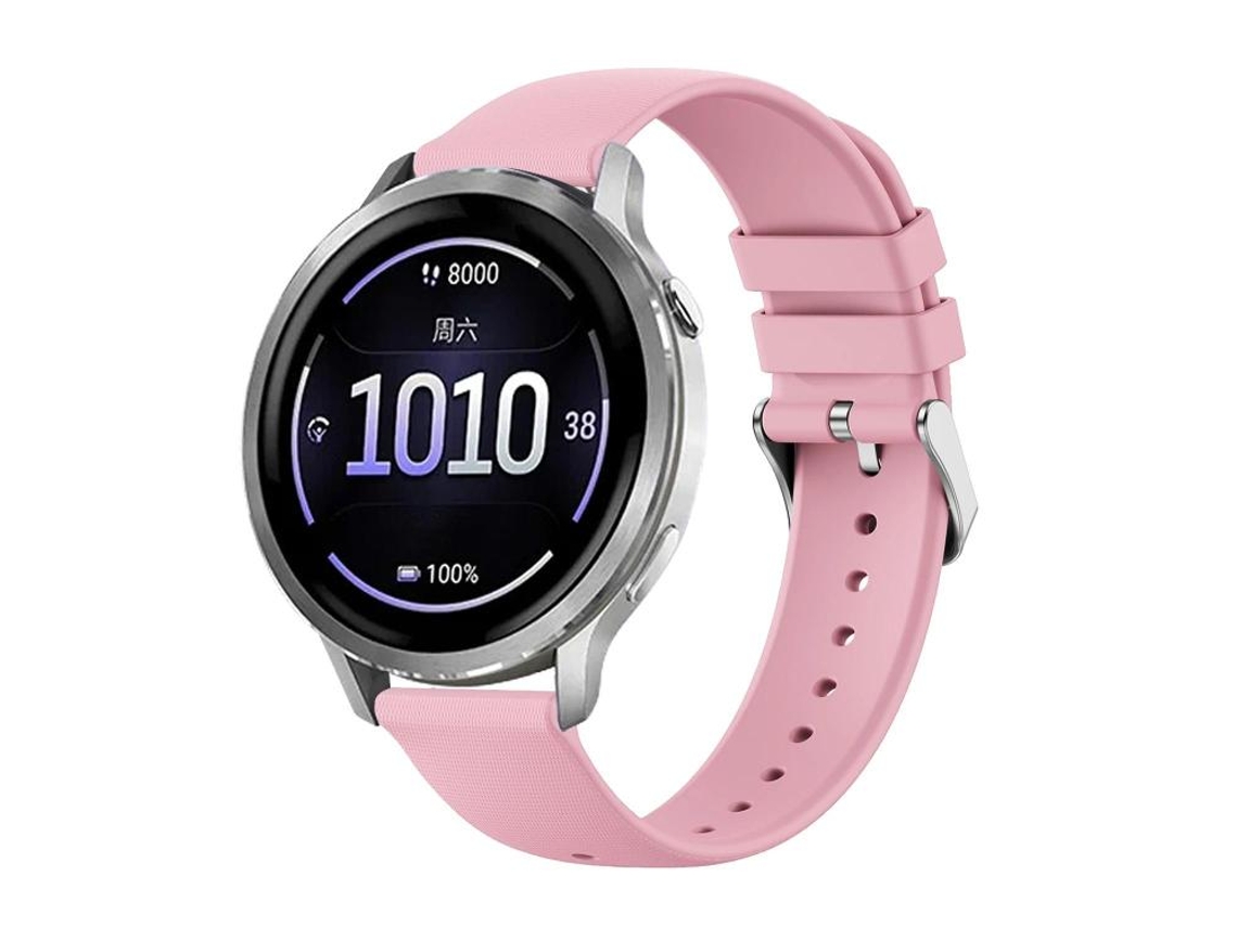 Bracelete para Garmin Venu 4 Silicone Cor Sólida Textura Delicada Rosa XIAOMOYU (41mm)