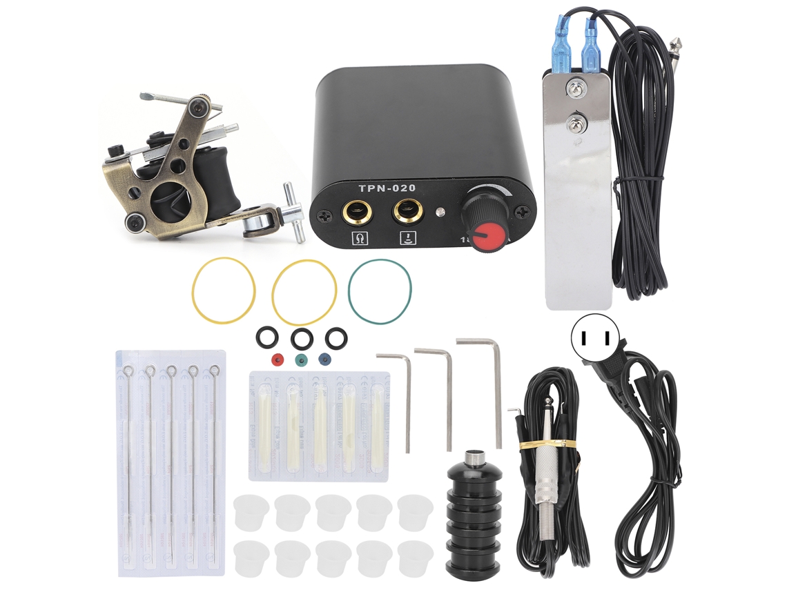 Kit profissional de máquina de tatuagem com bobina de 10 vias, liner e shader, 90 W, 265 V