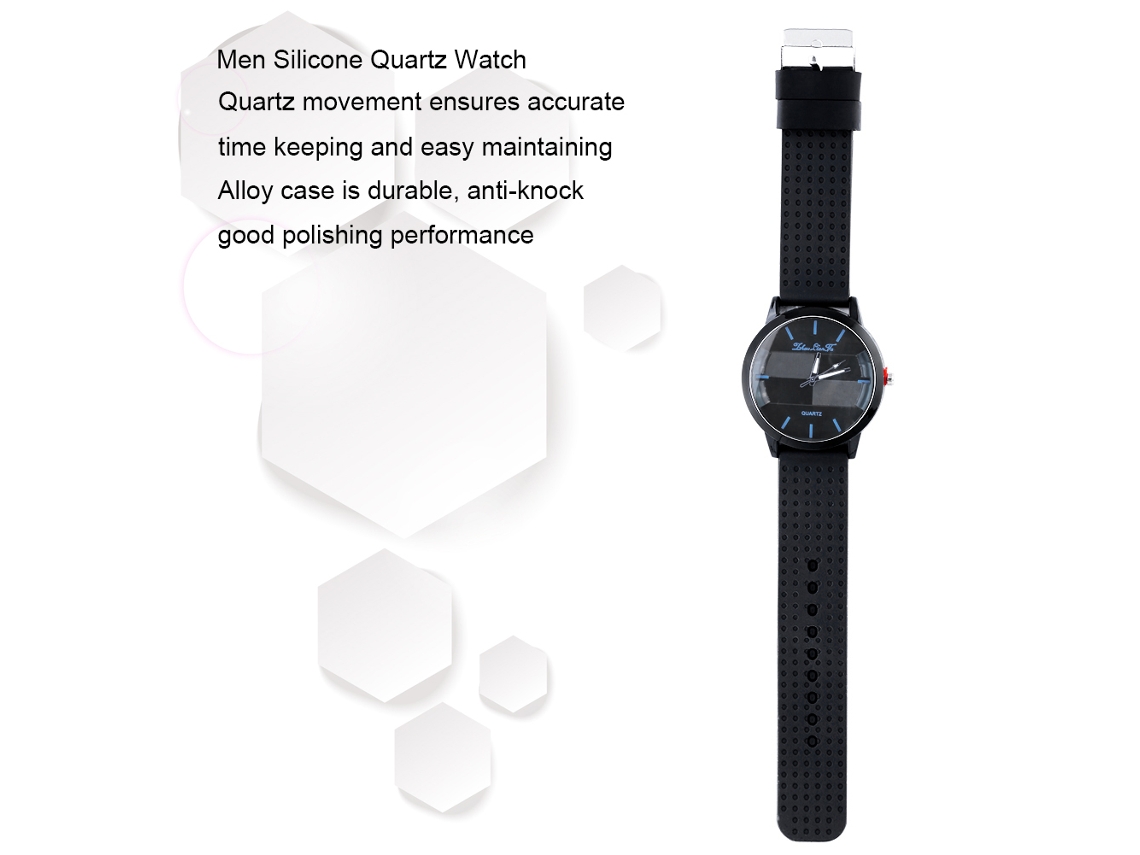 Relógio Analógico Masculino de Silicone com Movimento de Quartzo e Dial Redondo (azul)