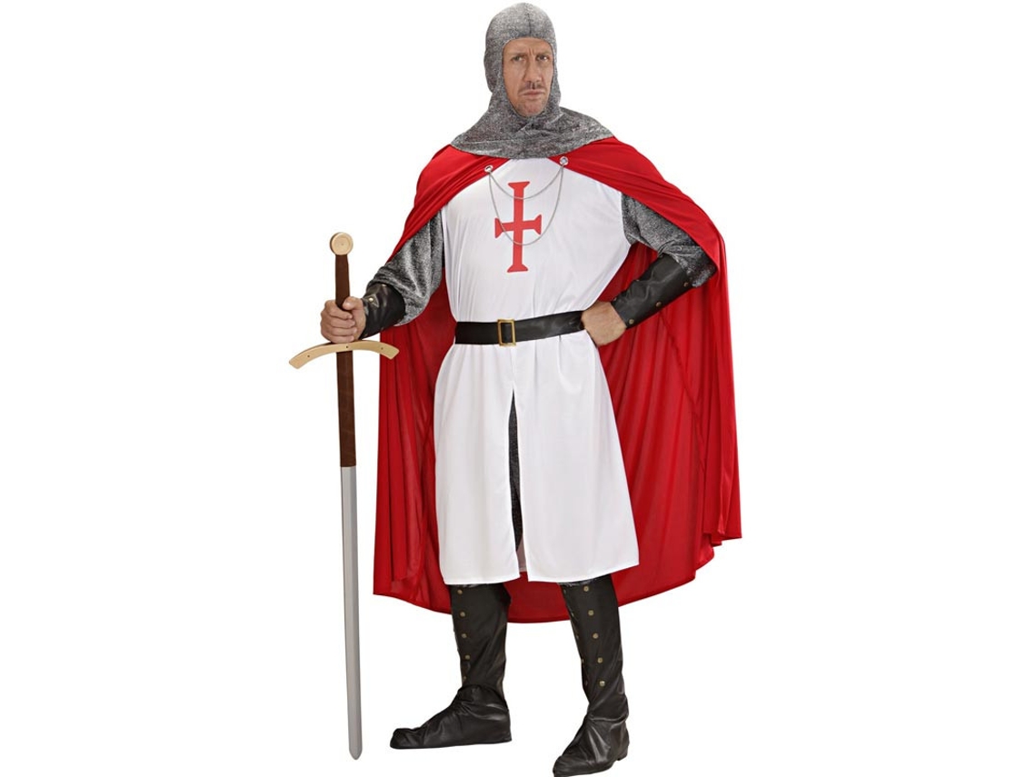 Fato de cavaleiro cruzado com capa para homem