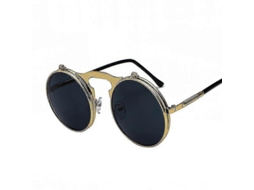 Óculos De Sol Retrô De Metal Steampunk Com Armação Redonda, Óculos De Sol Da Moda Para Homens E Mulheres C1