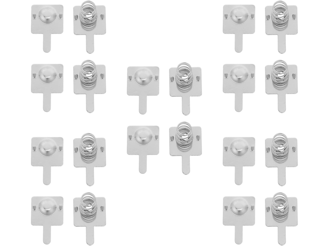 Conjunto De 20 Terminais De Mola Para Pilhas Aa, Em Aço Niquelado.