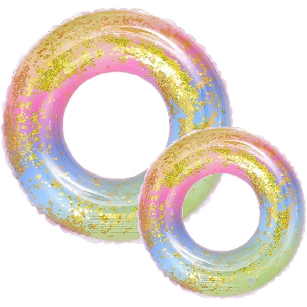 Conjunto de 2 boias infláveis para adultos e crianças com borracha transparente AQUAFORGE