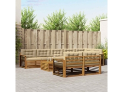 Vidaxl Conjunto De Sofás Para Exterior 9 Pcs Natural E Bege