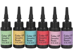 Resina Uv, 6 Unidades De 10ml, Resina Uv Transparente E Cristalina, Cura Rápida, Cola Uv Transparent Gokoco