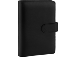 Pasta Para Caderno A6 Em Couro Pu, Recarregável, Com 6 Argolas, Para Planejamento Pessoal, Com Folhas Soltas E Fecho Magnético, Preta