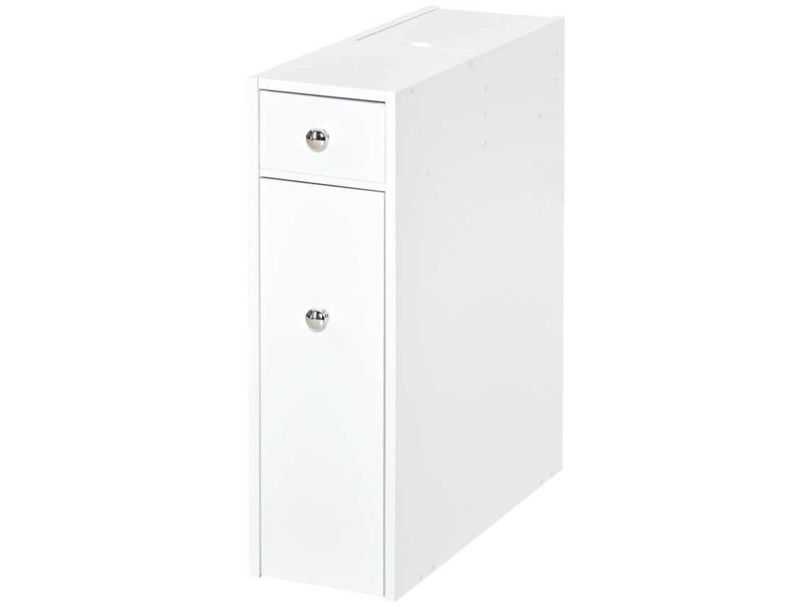 Armário Auxiliar de Casa de Banho Mdf Cor Branco 17x48x58 cm Homcom