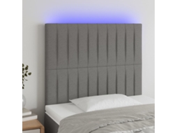 Cabecero con LED Tela 80x5x118/128 cm Gris Oscuro